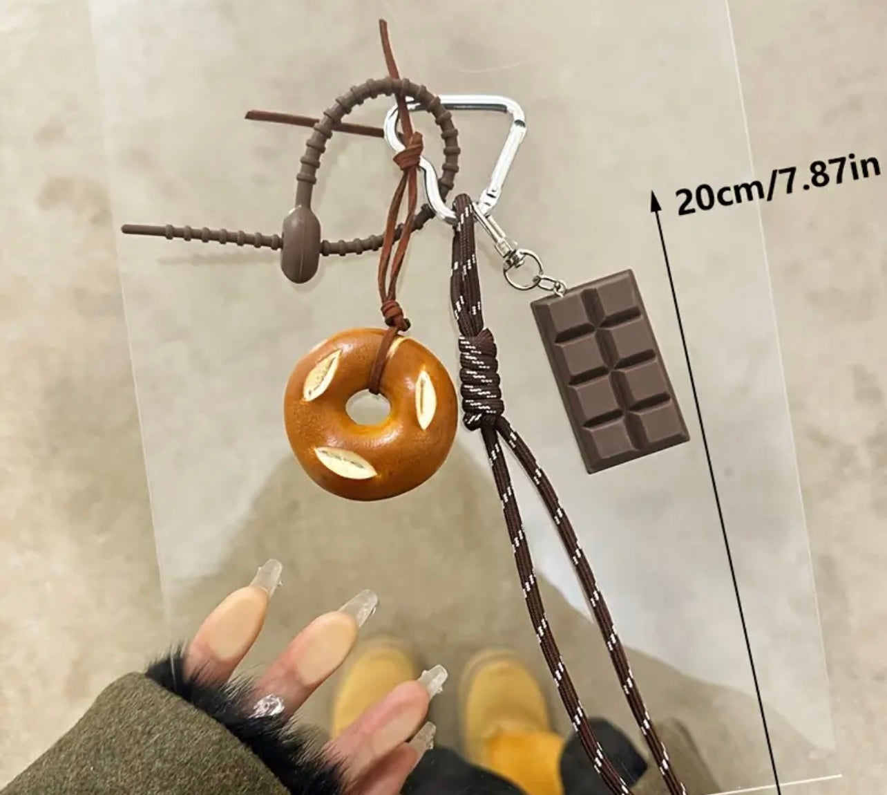 Choco-Pretzel Bag Charm