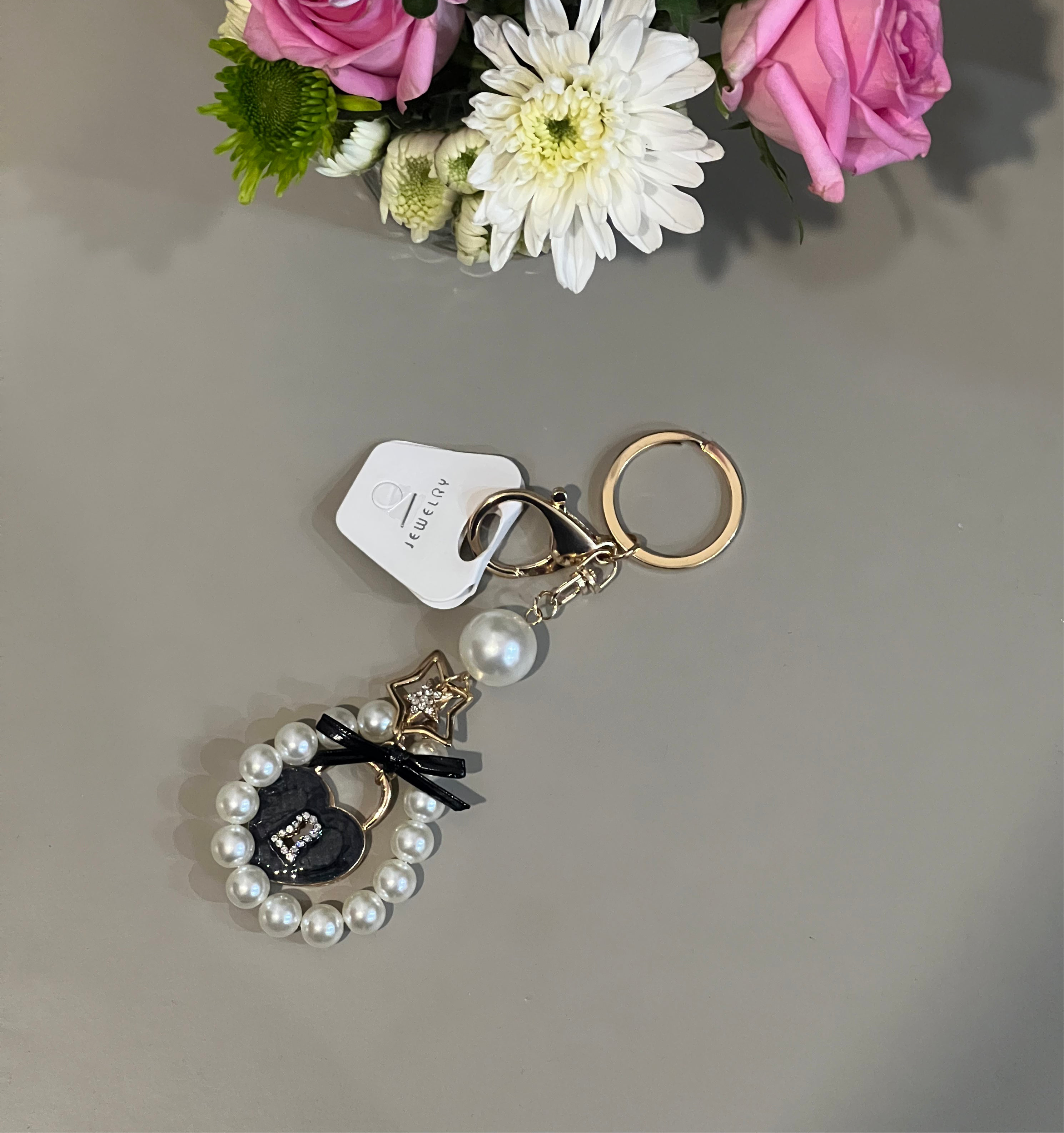 Pearl Heart Luxe Charm | Elegant Bag & Key Accessory